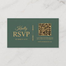 Minimalistische grüne Hochzeits-RSVP-Karte