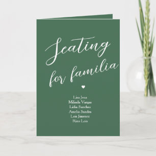 Minimalistische grüne Hochzeitsbestuhlung Familie Einladung