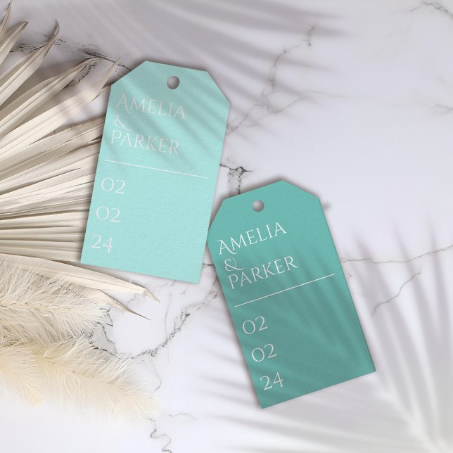 Minimalistische Grüne Hochzeitstipps Geschenkanhänger (Von Creator hochgeladen)