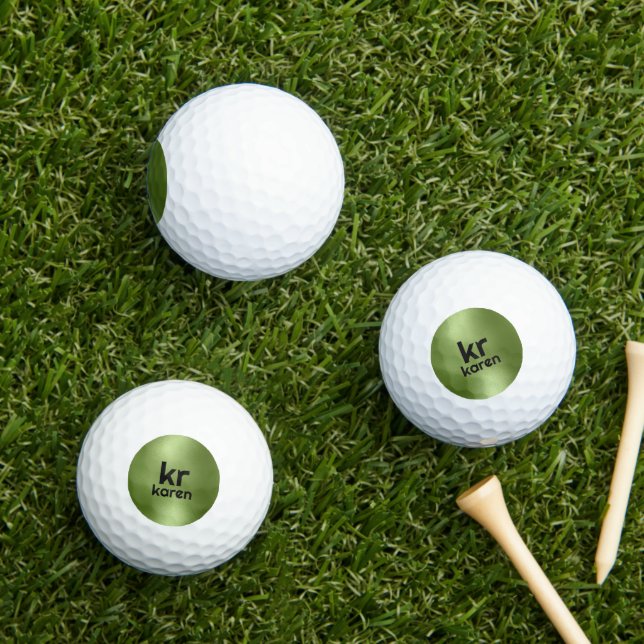 Minimalistische grüne Iridescent Textur Golfball (Insitu Gras)