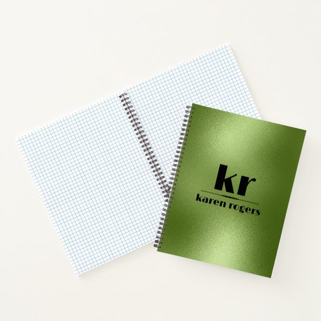 Minimalistische grüne Iridescent Textur Notizbuch (Innenseite)