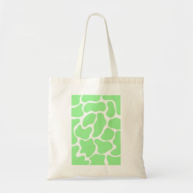 Minimalistische grüne Kuh Tragetasche (Vorne)