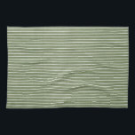 Minimalistische grüne, rustikale Streifen Geschirrtuch<br><div class="desc">Einfaches,  grün gestreiftes Küchentuch</div>