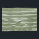 Minimalistische grüne, rustikale Streifen Geschirrtuch<br><div class="desc">Einfaches,  grün gestreiftes Küchentuch</div>