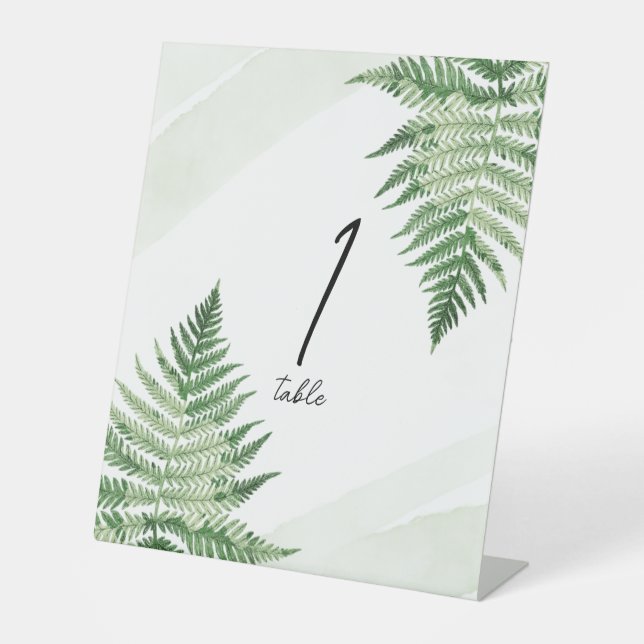 Minimalistische grüne Tischnummer Sockelschild (Vorderseite)