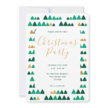 Minimalistische grüne und goldene Wald-Weihnachten