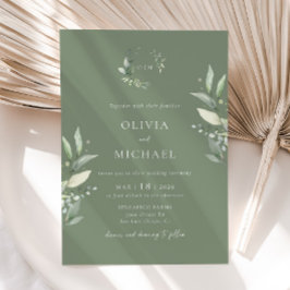 Minimalistische Grünpflanzen Botanische Hochzeit E Einladung