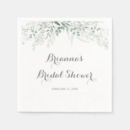 Minimalistische Grünpflanzen Eukalyptus-Brautparty Serviette