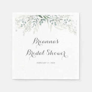 Minimalistische Grünpflanzen Eukalyptus-Brautparty Serviette