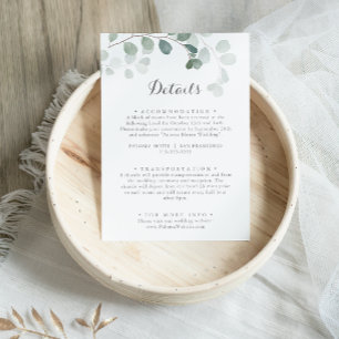 Minimalistische Grünpflanzen Eukalyptus Wedding De Begleitkarte
