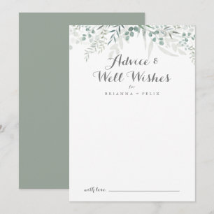 Minimalistische Grünpflanzen Eukalyptus Wedding We Hinweiskarte