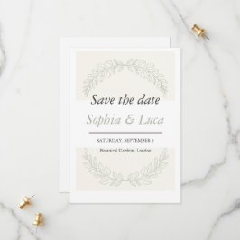 Minimalistische Grünpflanzen Save-the-Date-Karte Save The Date