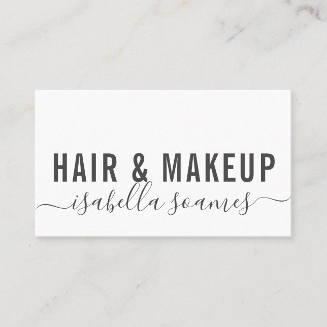 Minimalistische Haarbildschrift Visitenkarte (Vorderseite)