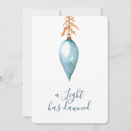 Minimalistische Hand bemalt Blaue Wasserfarbe Weih Feiertagskarte