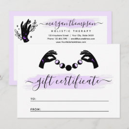 Minimalistische Hand Moon Reiki Geschenkgutschein- Einladung
