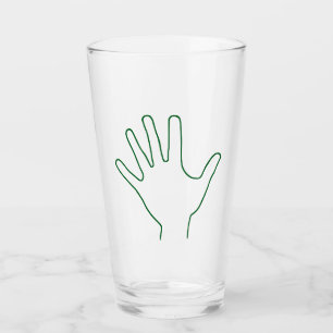 Minimalistische Hand-Silhouette Glas
