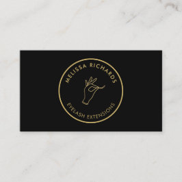 Minimalistische Hand und Lashes Circle Logo Black/ Visitenkarte