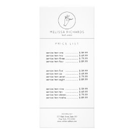 Minimalistische Hand- und Lashes-Logo Werbekarte