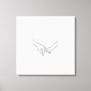 Minimalistische Handarbeit - Eine Linie Gezeichnet Leinwanddruck