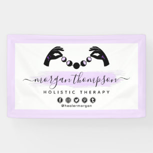 Minimalistische Hände & Mondphasen metaphysisches Banner