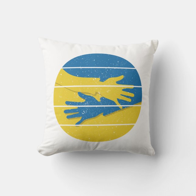 Minimalistische Hände unterstützen die Ukraine, di Kissen (Vorderseite)