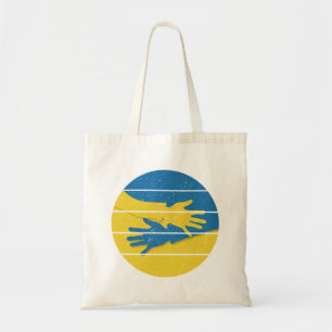 Minimalistische Hände unterstützen die Ukraine, di Tragetasche