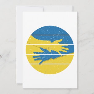 Minimalistische Hände unterstützen die Ukraine, re Dankeskarte
