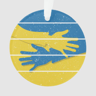 Minimalistische Hände unterstützen die Ukraine, re Ornament