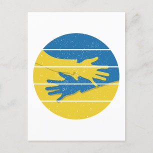 Minimalistische Hände unterstützen die Ukraine, Re Postkarte