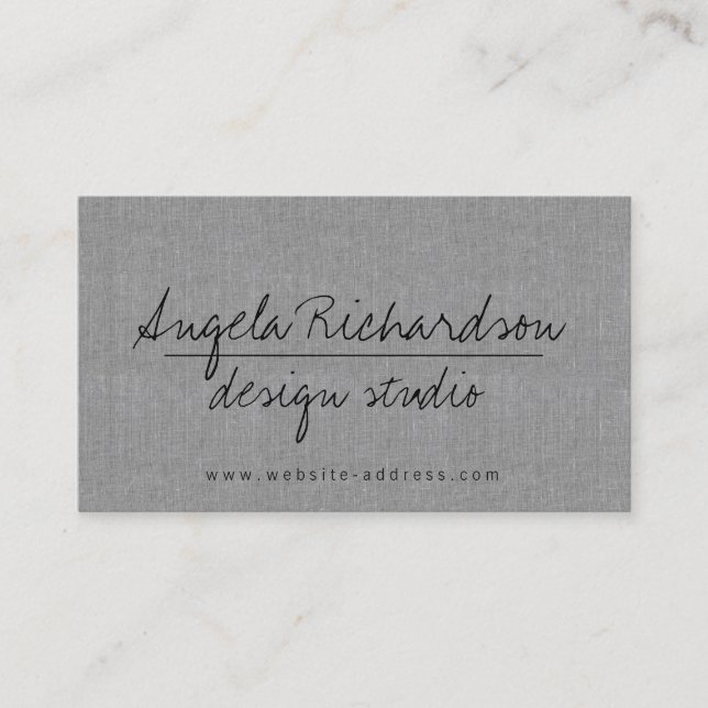 Minimalistische handgeschriebene Blogger Grau Line Visitenkarte (Vorderseite)