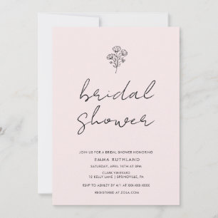 Minimalistische handgeschriebene Bridal-Dusche Ein Einladung