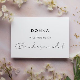 Minimalistische handgeschriebene Bridesmaid-Vorsch Einladung