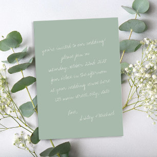 Minimalistische handgeschriebene Hochzeit Einladung
