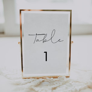 Minimalistische handgeschriebene Hochzeit Tischnummer
