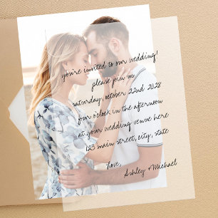 Minimalistische handgeschriebene Hochzeitsbrief