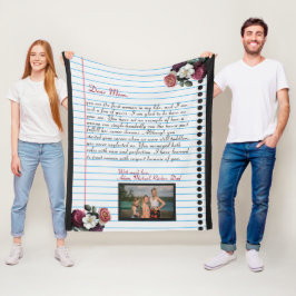 Minimalistische handgeschriebene Liebe Mama-Nachri Fleecedecke