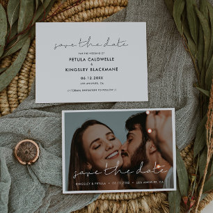 Minimalistische handgeschriebene Save the Date Fot Ankündigung
