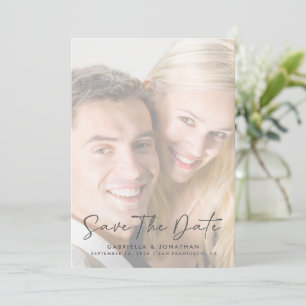 Minimalistische handgeschriebene Script-Foto-Hochz Save The Date