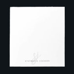 Minimalistische handgeschriebene Skriptinitialen f Notizblock<br><div class="desc">Minimalistische handgeschriebene Skriptinitialen für Monogramm,  Notepad</div>