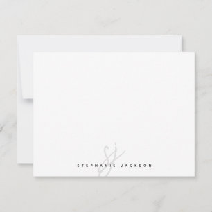 Minimalistische handgeschriebene Skriptinitialen M Mitteilungskarte