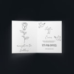 Minimalistische handGezeichnet Hochzeitseinladung  Einladung<br><div class="desc">Das elegante,  handgezeichnet Schwarz-Weiß-Design besticht durch eine elegante und minimalistische Hochzeitsinie,  die eine anmutige Rose des Single,  friedliche Tauben und einen stilvollen Script-Schriftart für einen zeitlosen und modernen Look bietet. Ideal für eine Hochzeitsfeier,  einen Empfang,  eine Verlobung-Ankündigung oder eine rettetest-the-date-Karte.</div>