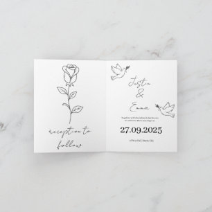 Minimalistische handGezeichnet Hochzeitseinladung Einladung