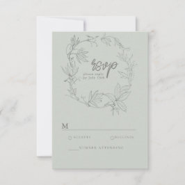 Minimalistische handgezeichnet Reben Weideland Grü RSVP Karte