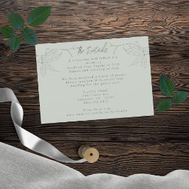 Minimalistische, handgezeichnet Reben weiße Farbe Begleitkarte