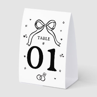 Minimalistische handgezeichnete Hochzeit Tischaufsteller