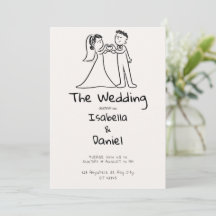 Minimalistische handgezeichnete Hochzeitsskizze