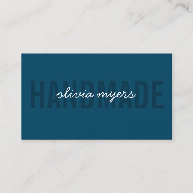 MINIMALISTISCHE HANDMADE-Aqua Visitenkarte (Vorderseite)
