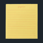 Minimalistische Handschrift Name Gelb und Orange Notizblock<br><div class="desc">Minimalistische Handschrift Name Gelb und orangefarbener Notepad</div>