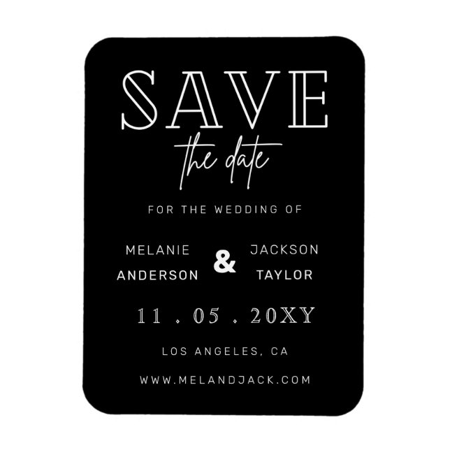 Minimalistische Handschrift Save the Date Magnet (Vertikal)