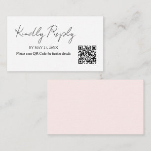 Minimalistische Handwriting-QR-Code-RSVP-Karte Begleitkarte